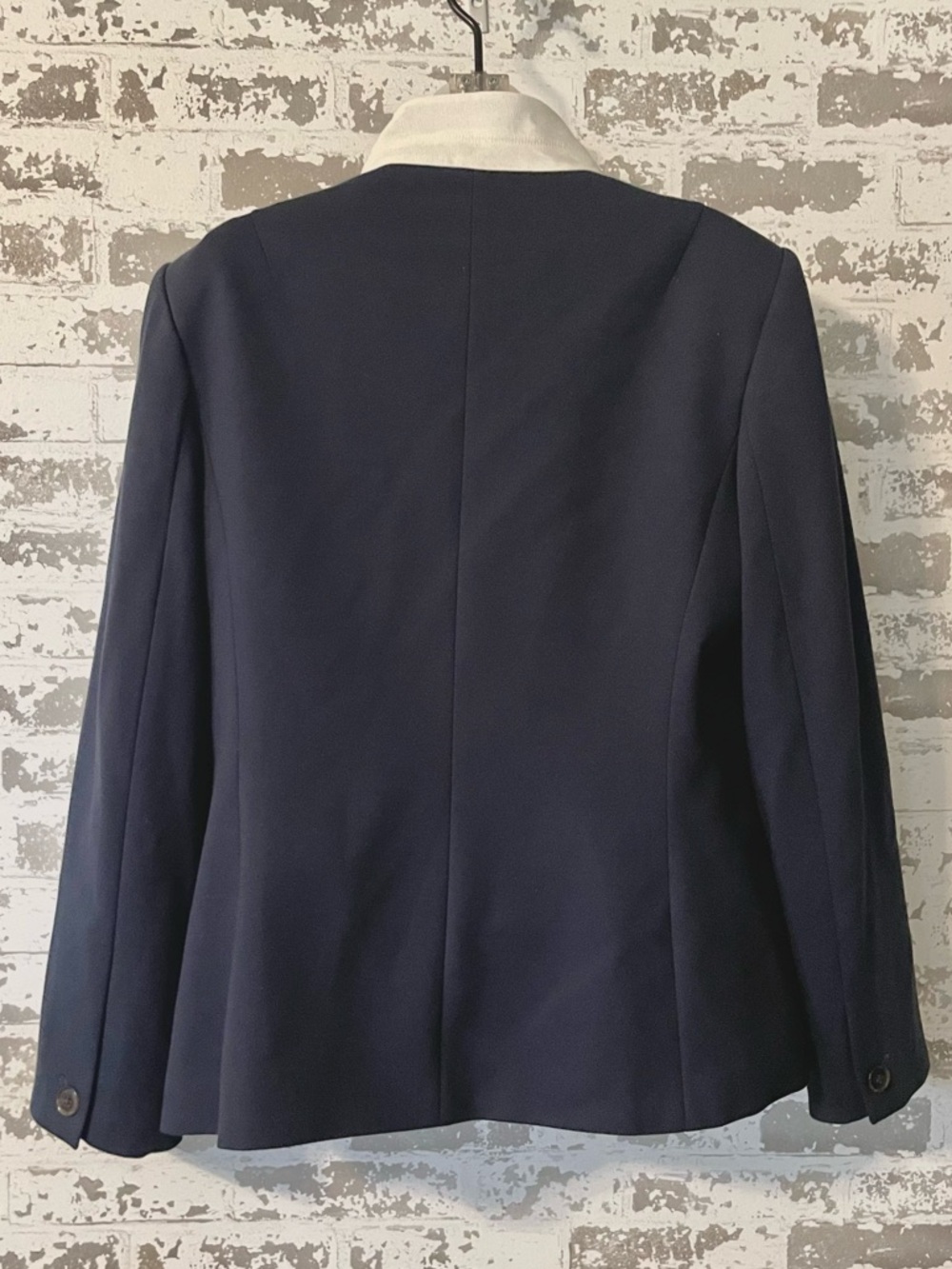 Tommy Hilfiger Navy Blazer Jacket Contrast Trim Classic Preppy Chic Size 16 - Picture 5 of 7